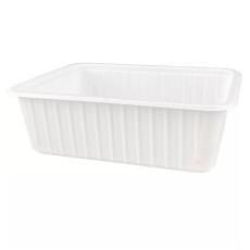 Műanyag szögletes alj fehér 750ml mikrózható